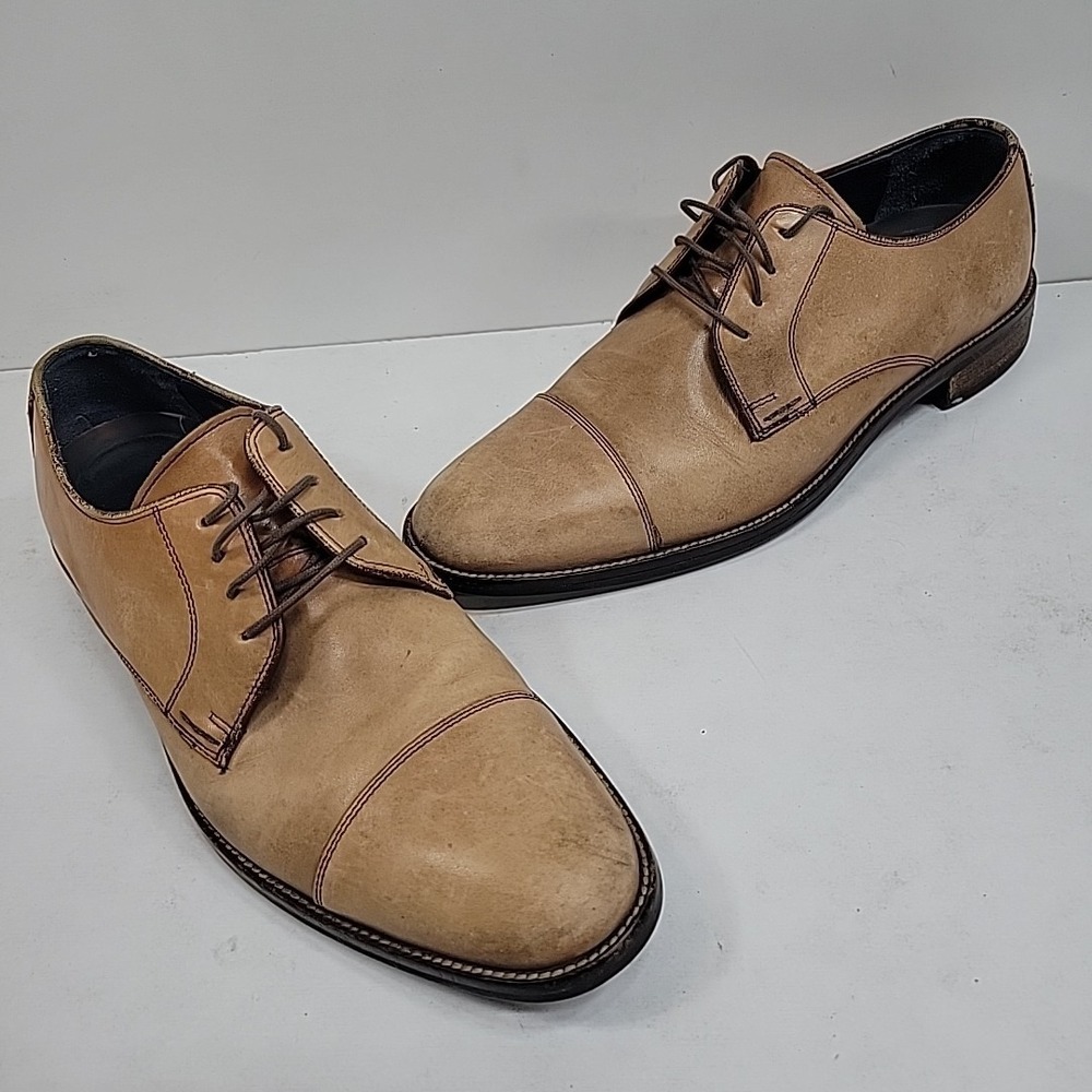 Cole Haan Grand CapToe Oxford Dress Shoes Sz 8.5M Light Tan Stylish Trendy Comfy